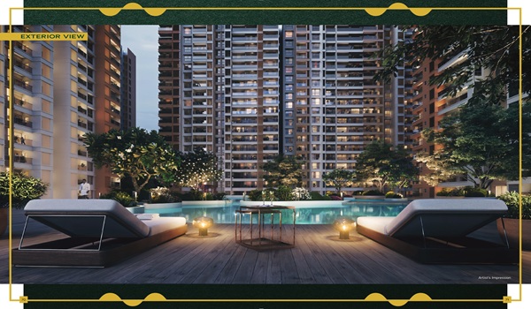 Outdoor Swimming Pool Night View for Prestige Evergreen