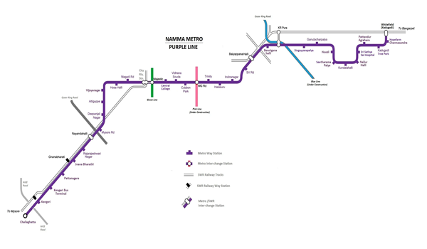 Featured Image of Prestige Evergreen Purple Line Of Bangalore Metro Route Map Stations And Timings 2025